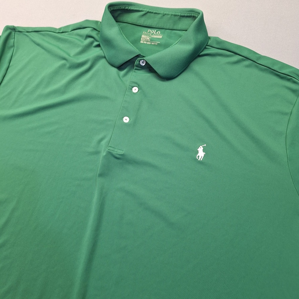 Polo Ralph Lauren Performance Mens Green Short Sleeve Golf Polo Shirt Size 3XB